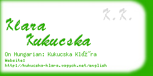 klara kukucska business card